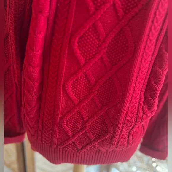Vintage Eddie Bauer Red Chunky Knit Women's Sweater - Picture 11 of 13